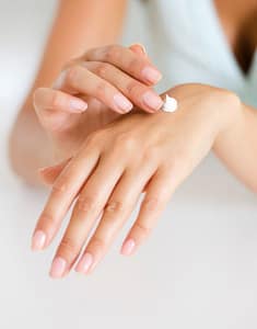 applying hand cream